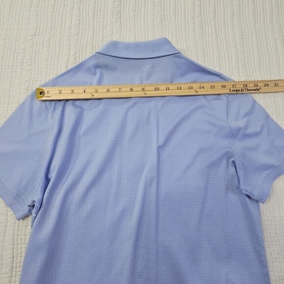 Calvin Klein Mercerized Button Up Shirt Men's Medium Baby Blue Geometric EUC LN - Picture 12 of 15